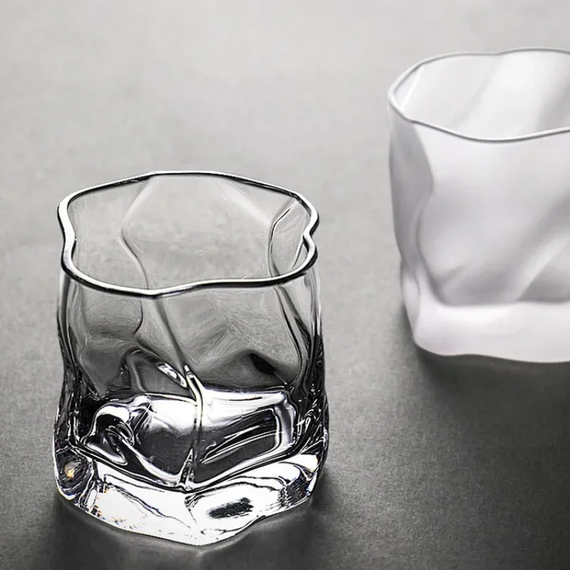 Wine Beer Glass Set - Creative Irregular Shape Crystal Whiskey Glasses