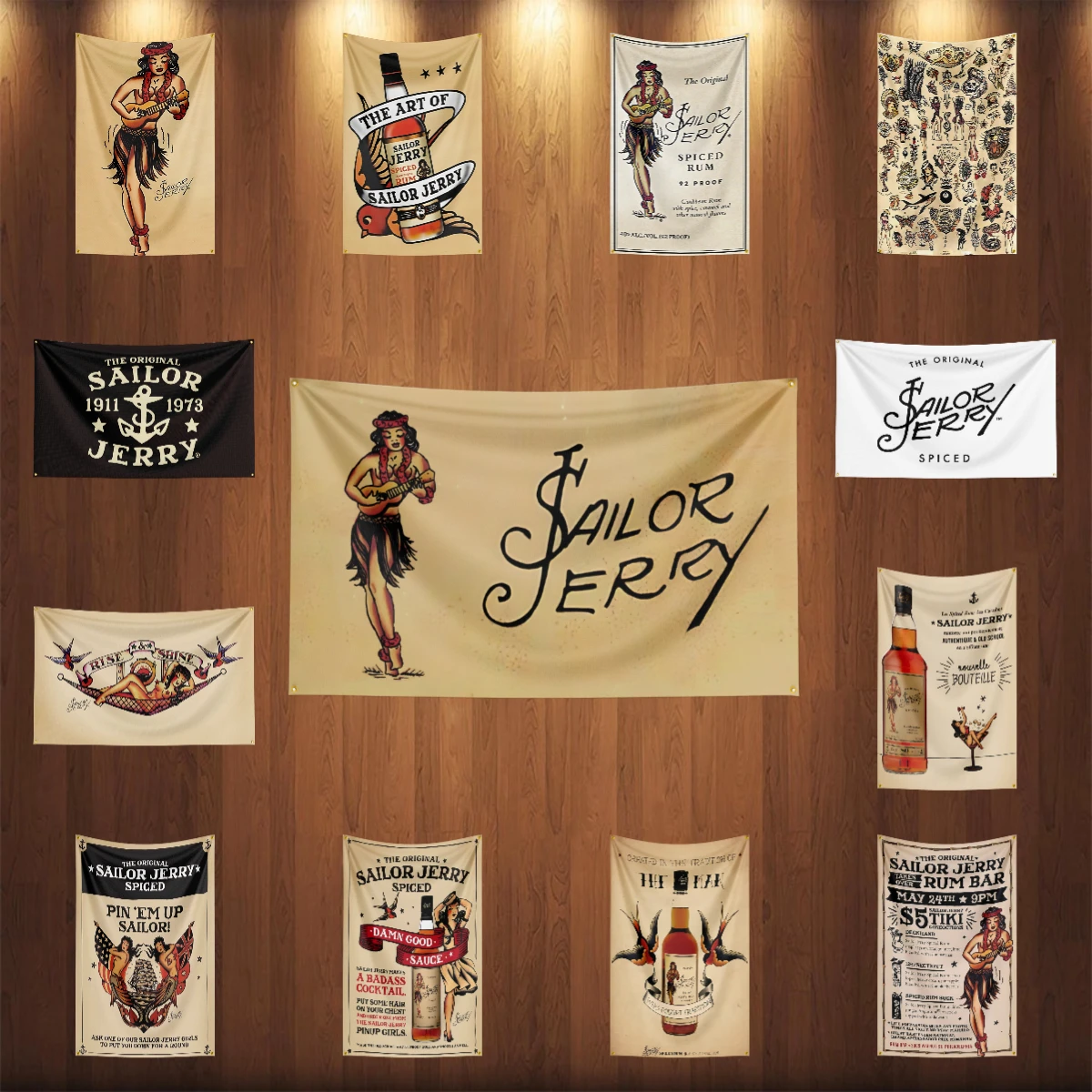 Wine Beer Rum - 3×5ft S-Sailor Jerrys rum Flag Polyester