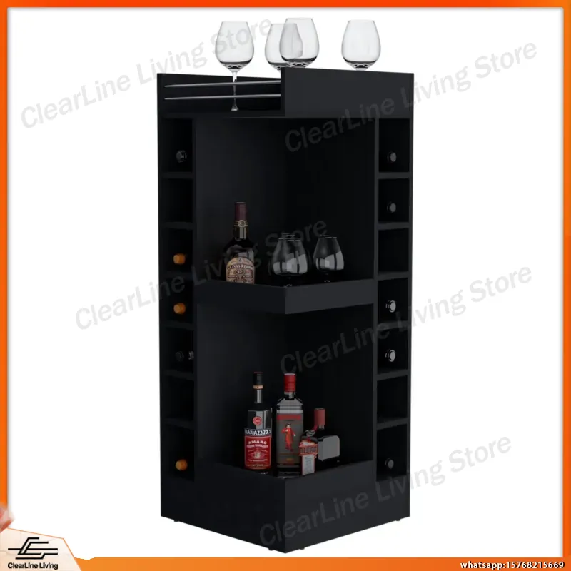 Black Corner Bar Cabinet with  - огляд і ціна Wine Beer Rum
