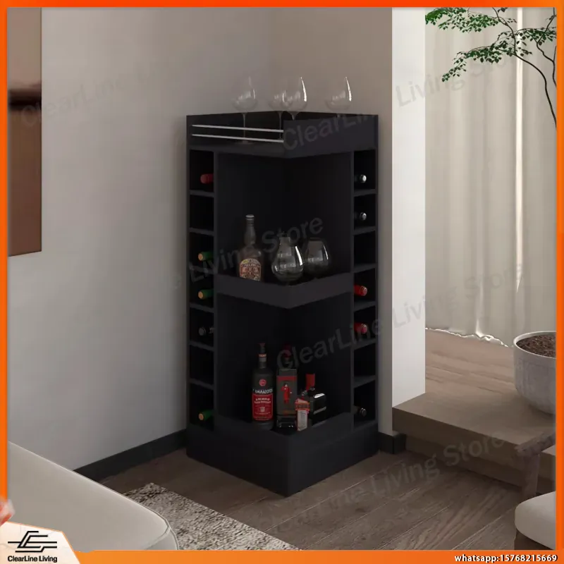 Black Corner Bar Cabinet with  - огляд і ціна Wine Beer Rum