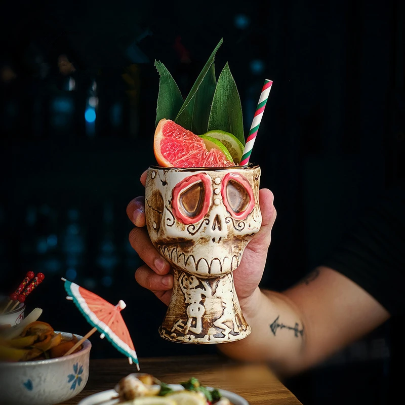 Halloween Skull Ceramic Mug -  - огляд і ціна Wine Beer Mixed Drinks
