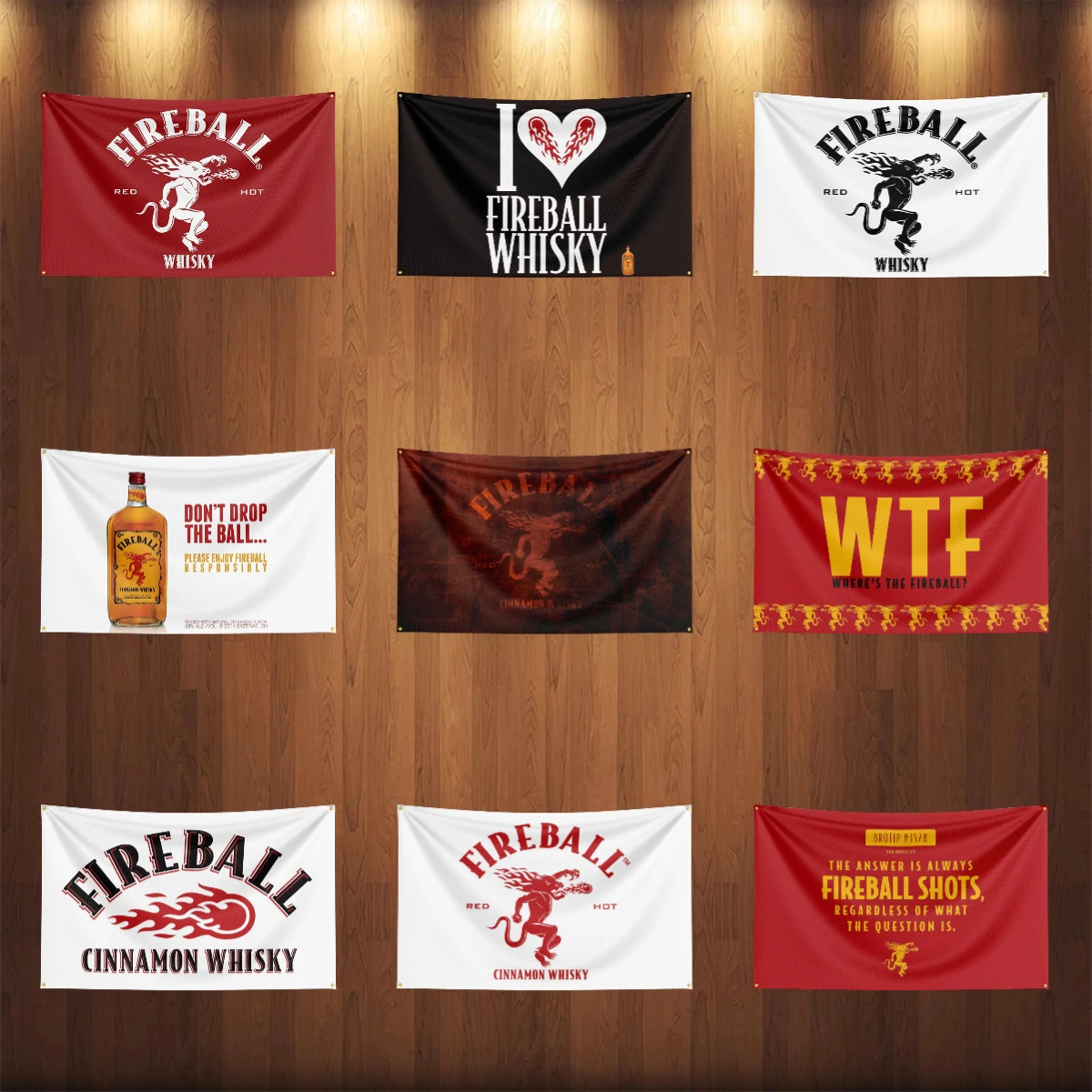 3×5ft whisky-f-fireballs Flag  - огляд і ціна Wine Beer Rum