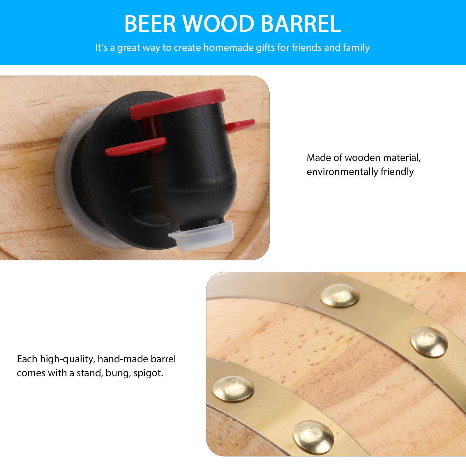 1Pcs Handcrafted Oak Wine Barr - огляд і ціна Wine Beer Spirit