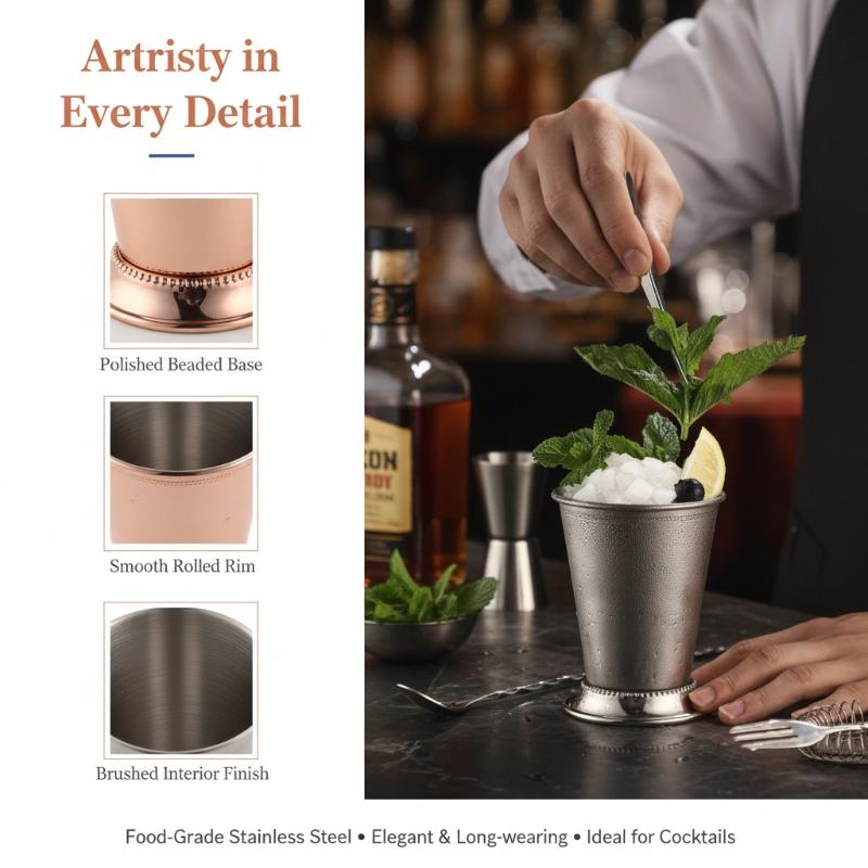 Stainless Steel Mint Julep Mug - огляд і ціна Wine Beer Mixed Drinks