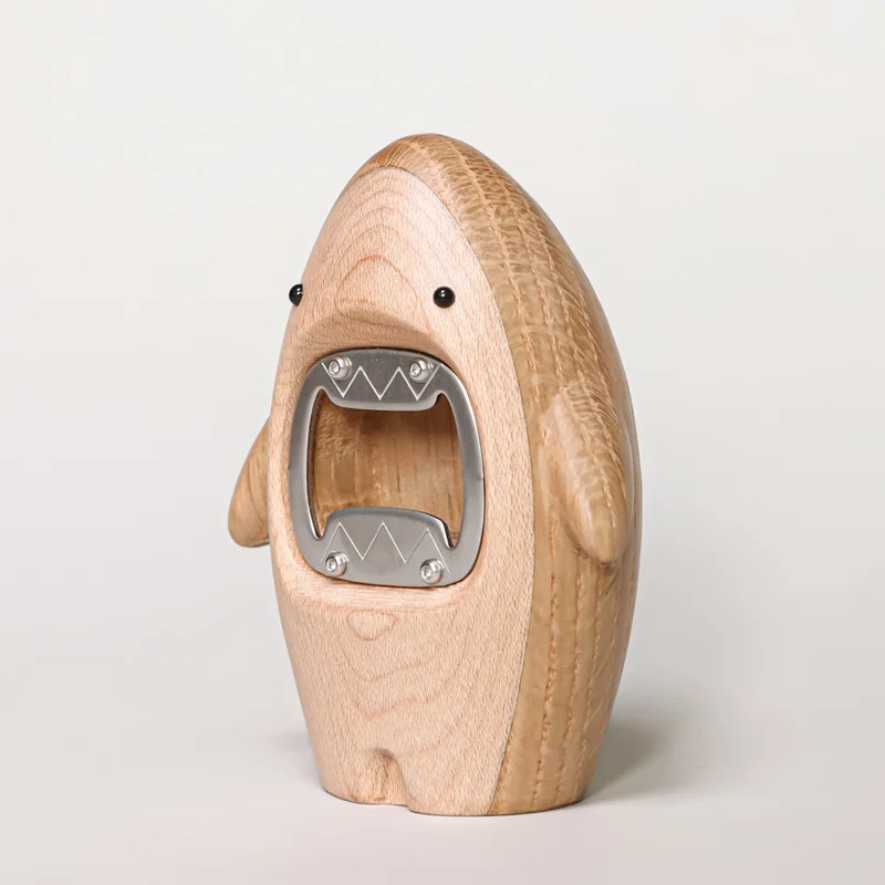 Creative Wooden Shark Ornament - огляд і ціна Wine Beer Opener