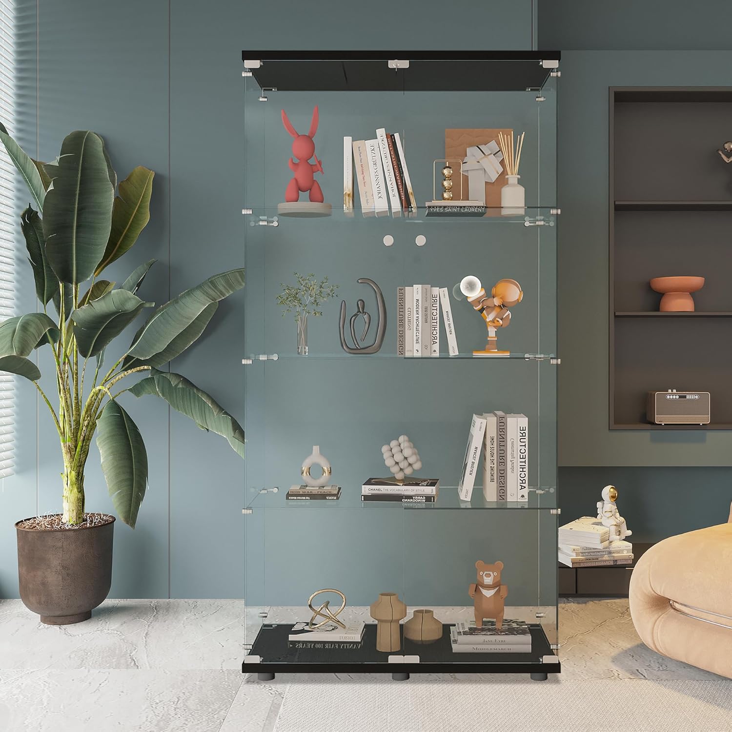 Glass Display Cabinet with 4 S - огляд і ціна Cocktail Shaker Set